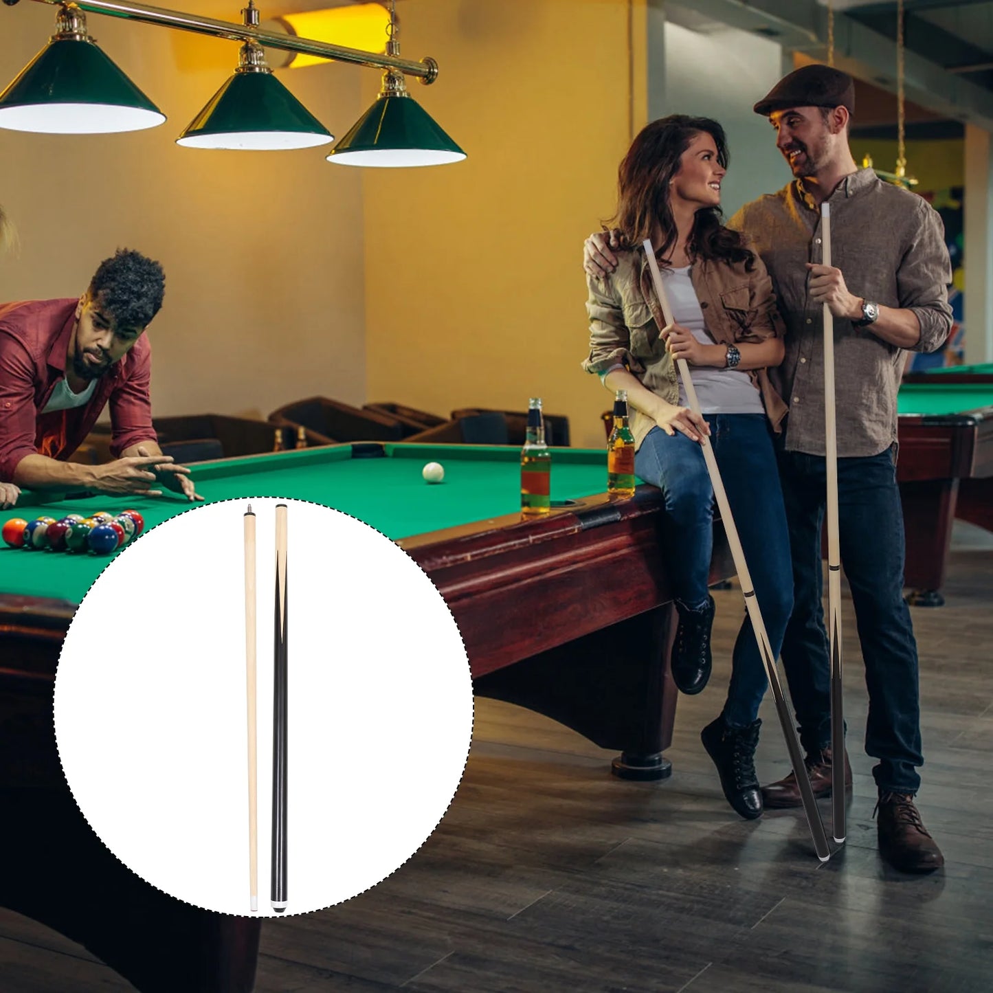 1-Piece Pool Cue Stick with 13Mm Tip 58" Professional Billiard Pool Cue Stick