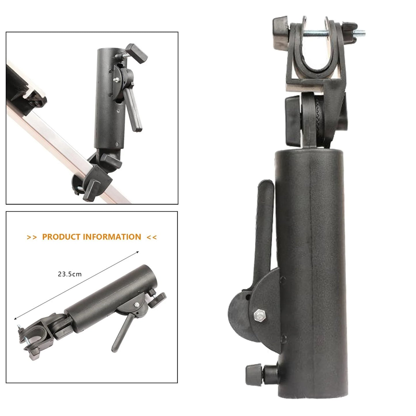 Golf Cart Umbrella Holder, Universal Adjustable Umbrella Mounting Attachment for Golf Push Cart Accessories