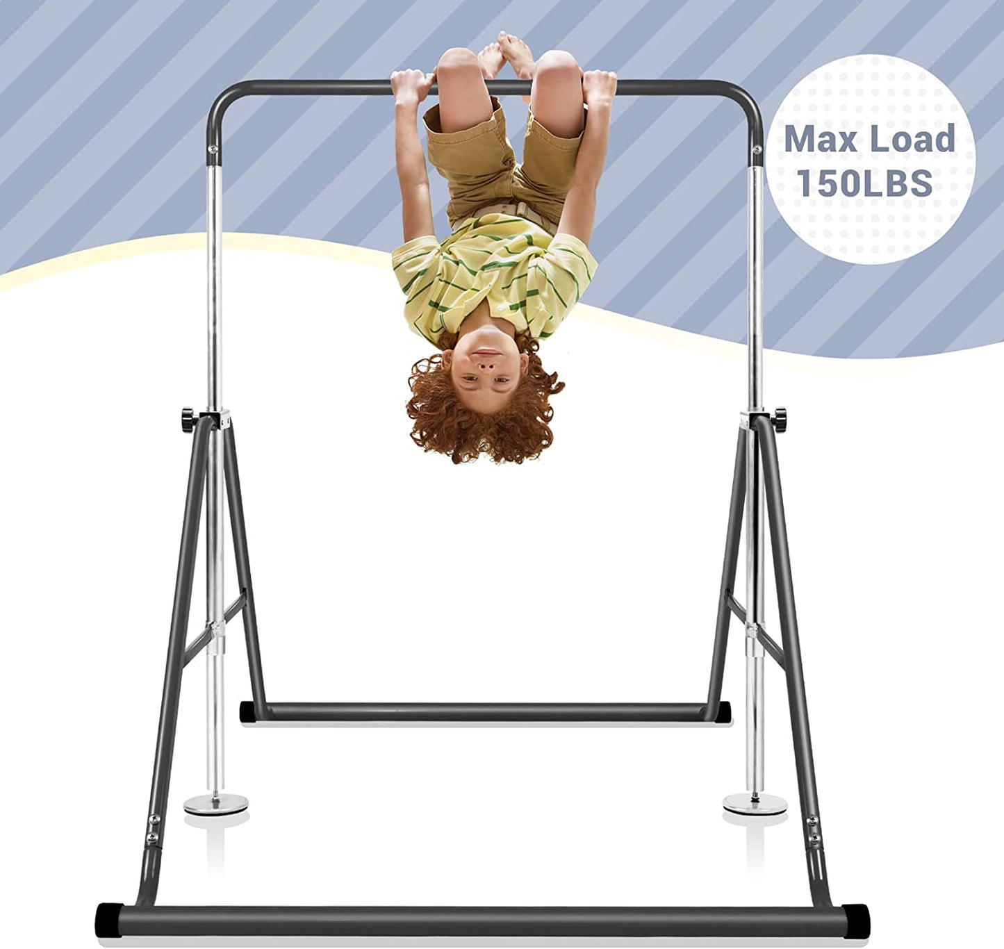 Gymnastics Bar for Kids Height Adjustable Horizontal Bar Folding Gymnastics Junior Training Bar for Home Gymnastics Equipment