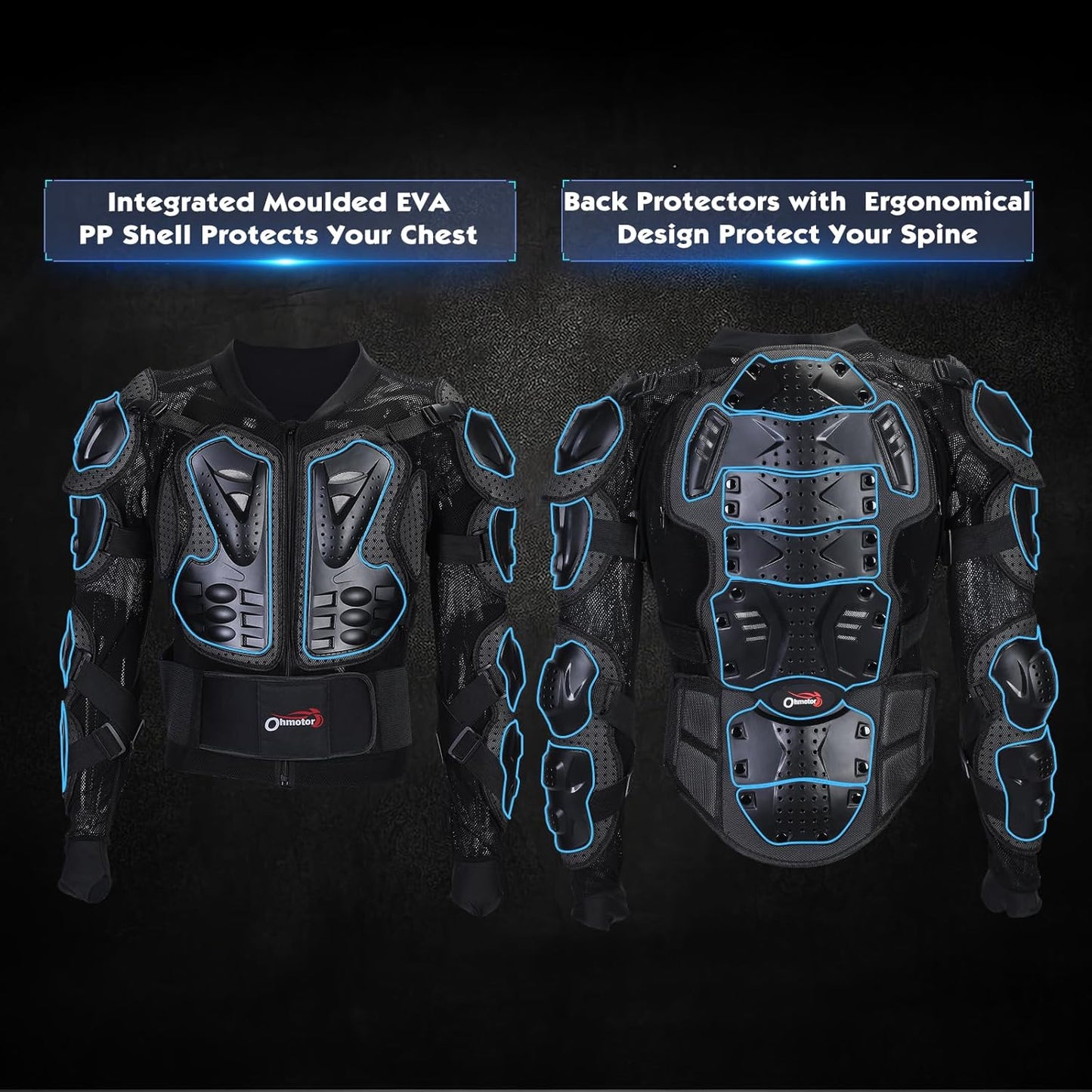 Motorcycle Body Protective Jacket Armor Men, Motocross Riding Protective Gear,Atv Dirt Bike Chest Spine Protector