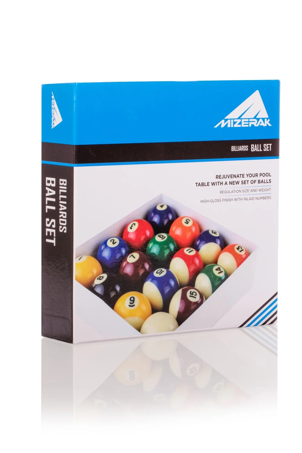 Regulation Size and Weight Deluxe Chip Resistant 15 Billiard Pool Ball and Cue Ball Set