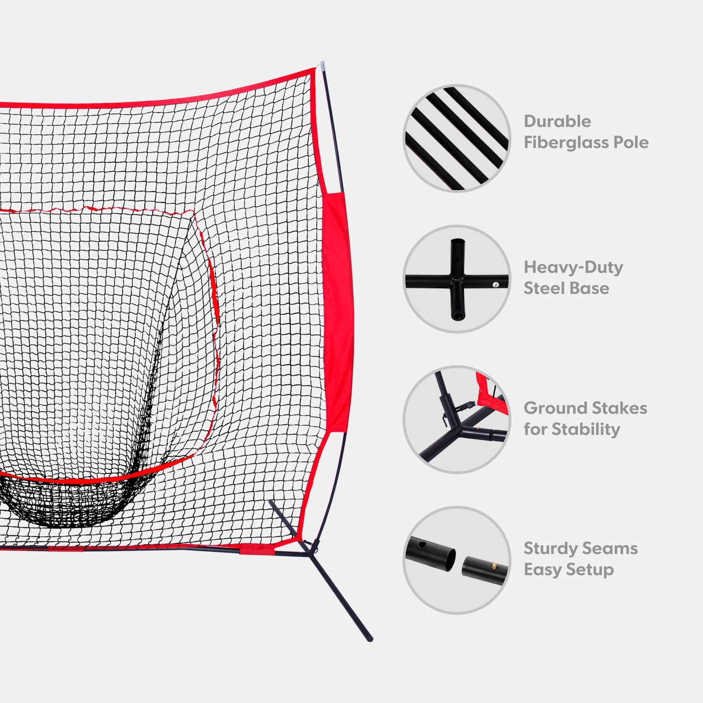 7X7Ft Portable Baseball Practice Net Softball Hitting Pitching Net W/Bag