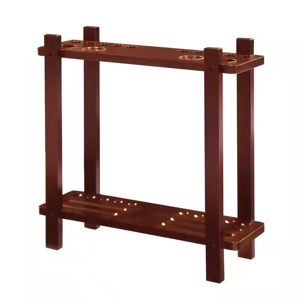 Classic Floor Billiard Pool Cue Rack in Antique Walnut