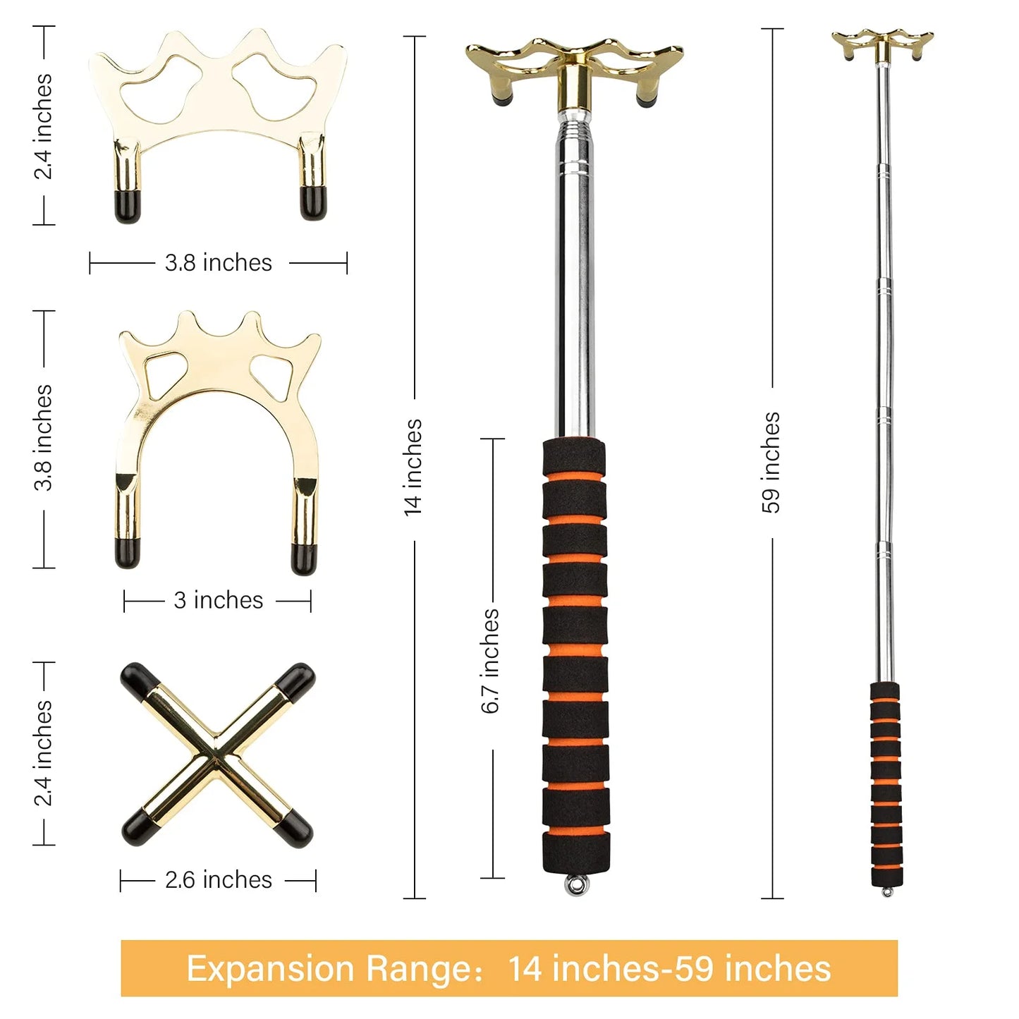 Billiard Bridge Stick Brass Interchangeable Billiard Bridge Head, Silver