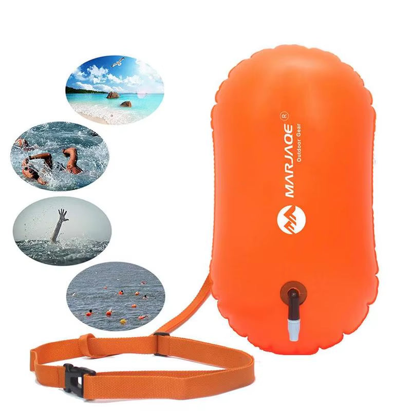 Swim Safe Buoy Tow Floats Inflatable Life Saving Swim Buoy PVC Inflated Air Drying Bag Drift Bag for Swimming Pool Open Water