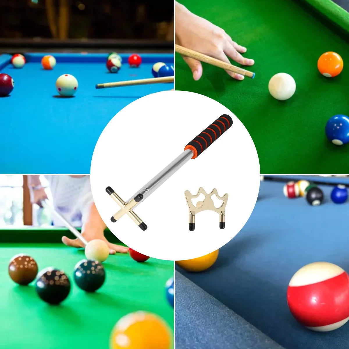 Retractable Billiard Bridge Stick Pool Table Billiards Cue Bridge Stick with Replaceable Bridge Head 12.8-60" Expandable Pool Stick Billiards for Pool Table