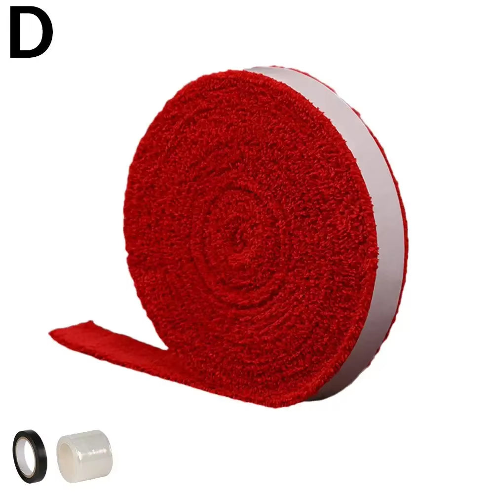 1 Reel 5M Towel Glue Grip Badminton Tennis Racket Overgrips Tape Racket Grip Grip Non-Slip Tape Band Sweat Badminton N6B9