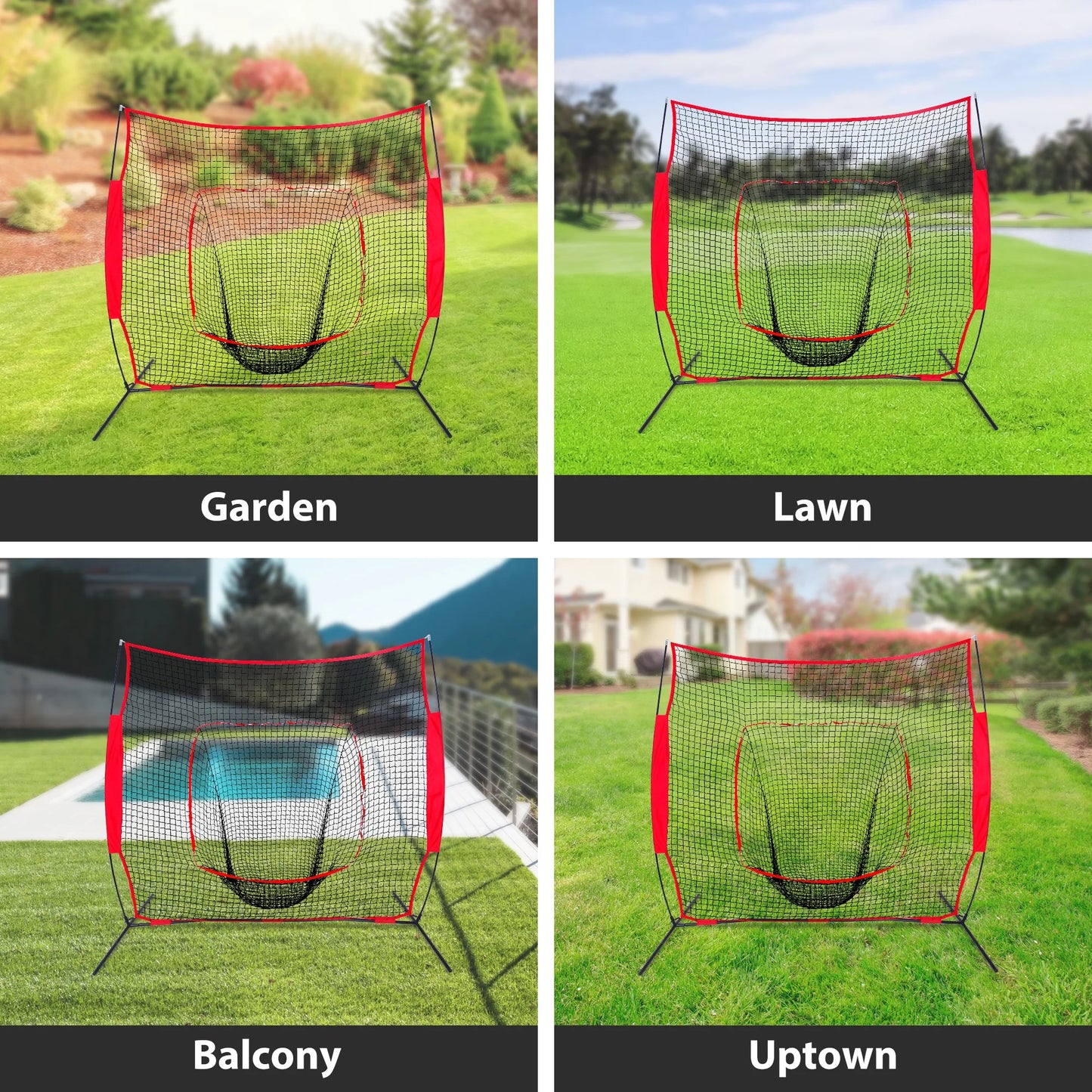 7X7Ft Portable Baseball Practice Net Softball Hitting Pitching Net W/Bag