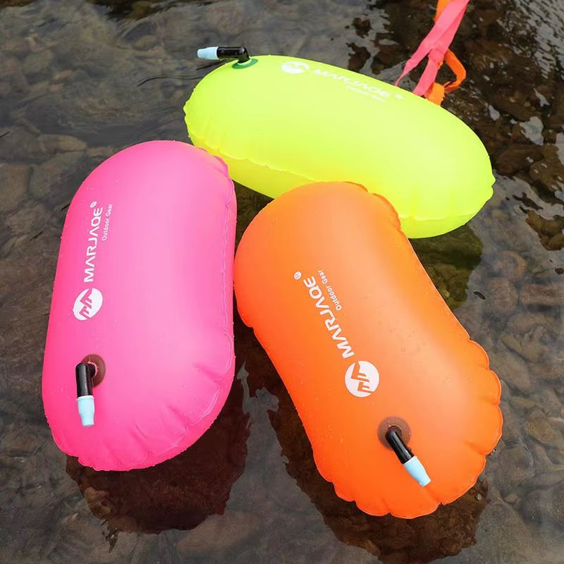 Swim Safe Buoy Tow Floats Inflatable Life Saving Swim Buoy PVC Inflated Air Drying Bag Drift Bag for Swimming Pool Open Water