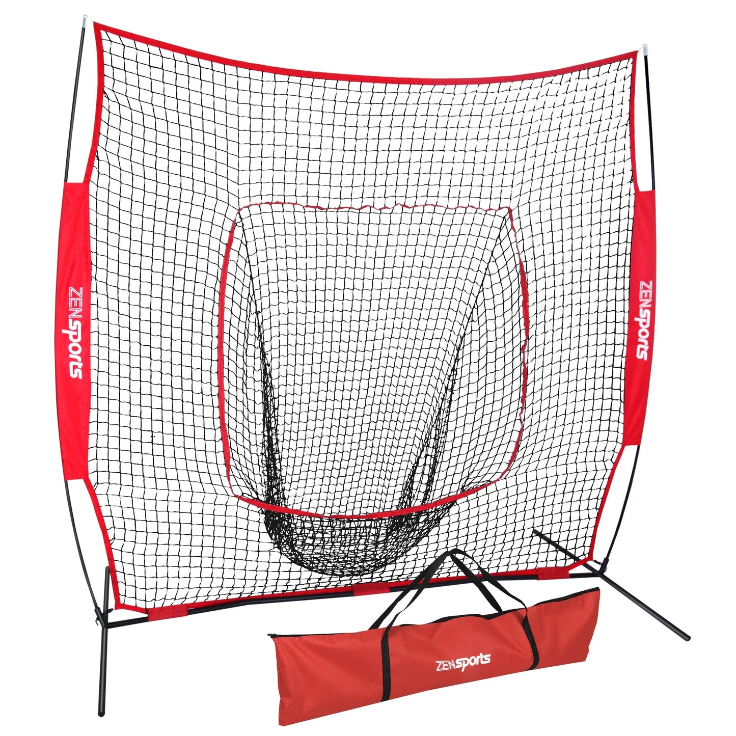 7X7Ft Portable Baseball Practice Net Softball Hitting Pitching Net W/Bag