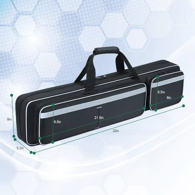 Pool Cue Case 4X5, Soft Padded with Multi-Pocket for 4 Butts and 5 Shafts, Pool Stick Case with Shoulder Straps for Pool Cue