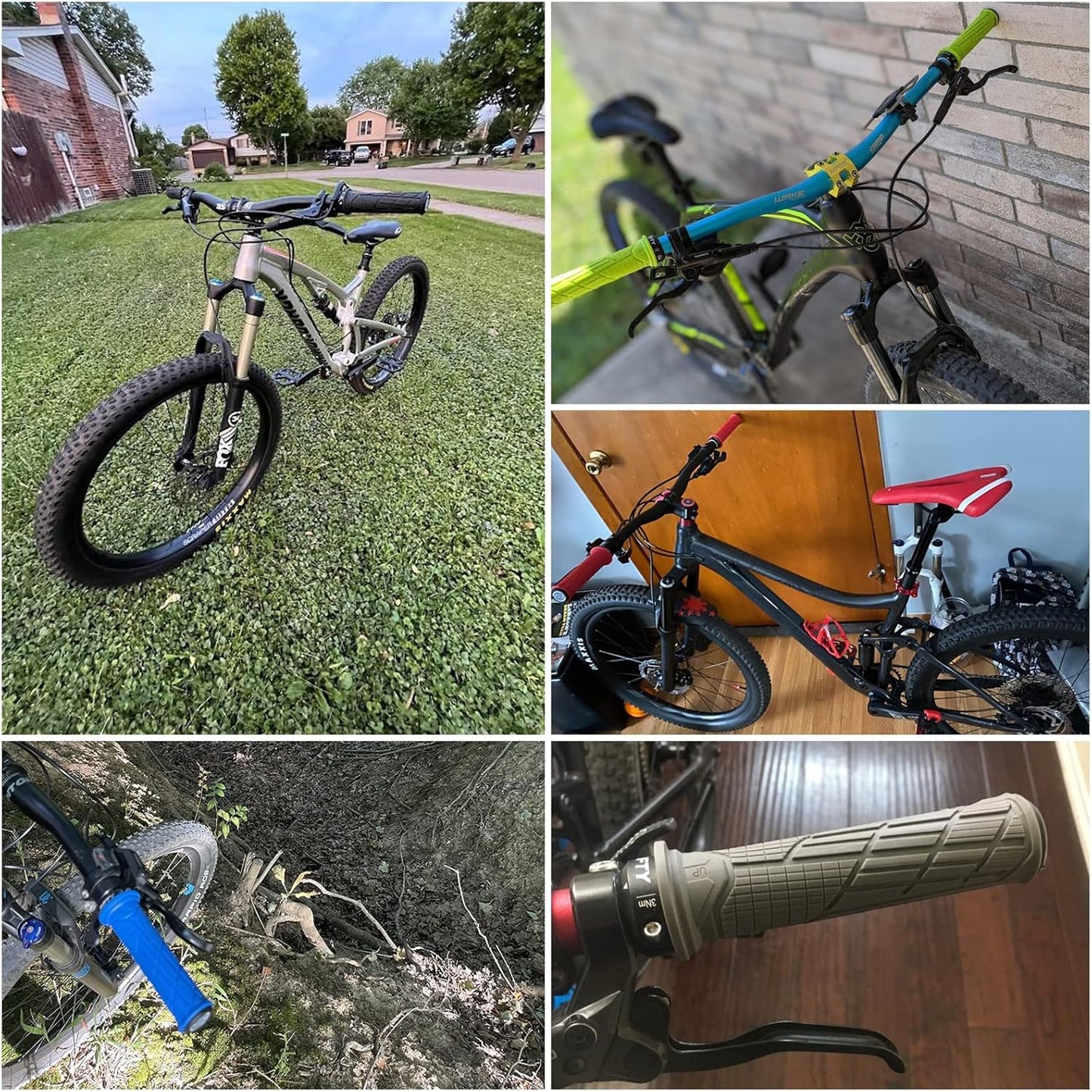 Mountain Bike Handlebar Grips, Single Lock-On MTB Grips, Comfortable and Lock On, Non-Slip Bicycle Handle, Fit for All Mountain, Enduro, Downhill