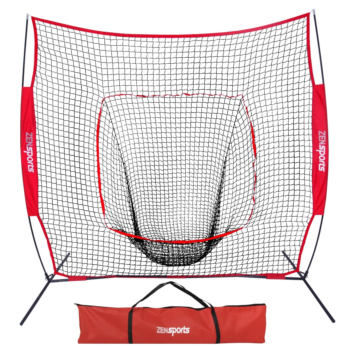 7X7Ft Portable Baseball Practice Net Softball Hitting Pitching Net W/Bag