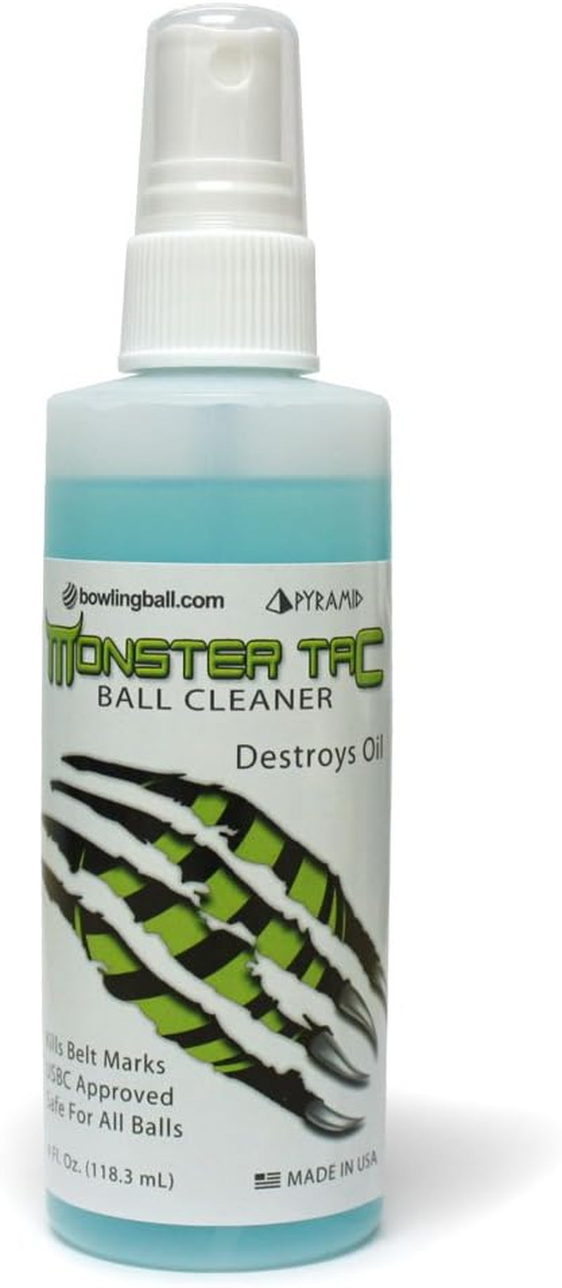 Bowlingball.Com Monster Tac Bowling Ball Cleaner - USBC Approved - Removes Oil, Scuffs and Belt Marks - Available in 4Oz, 8Oz and 32Oz