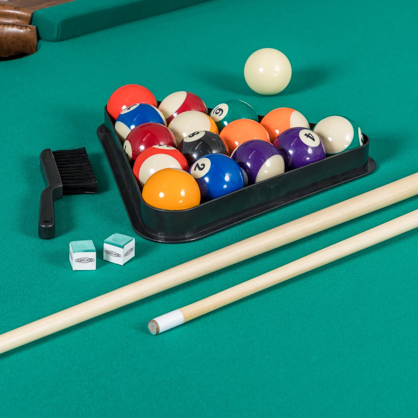 Classic Sport Deluxe Billiard Pool Table & Leather Tip Pool Cue Stick Repair Kit, 0.24 LBS