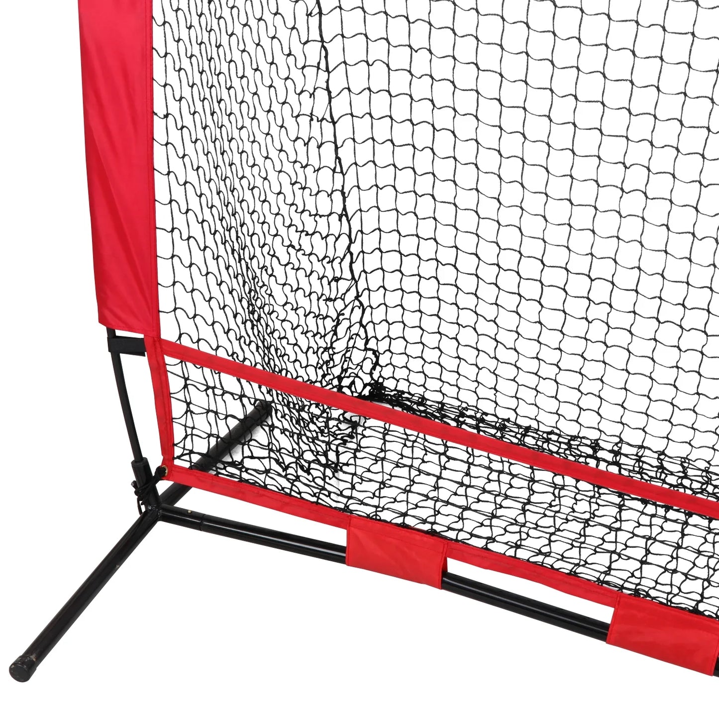 5X5Ft Portable Baseball Net Softball Practice Net W/ Carry Bag Red & Black