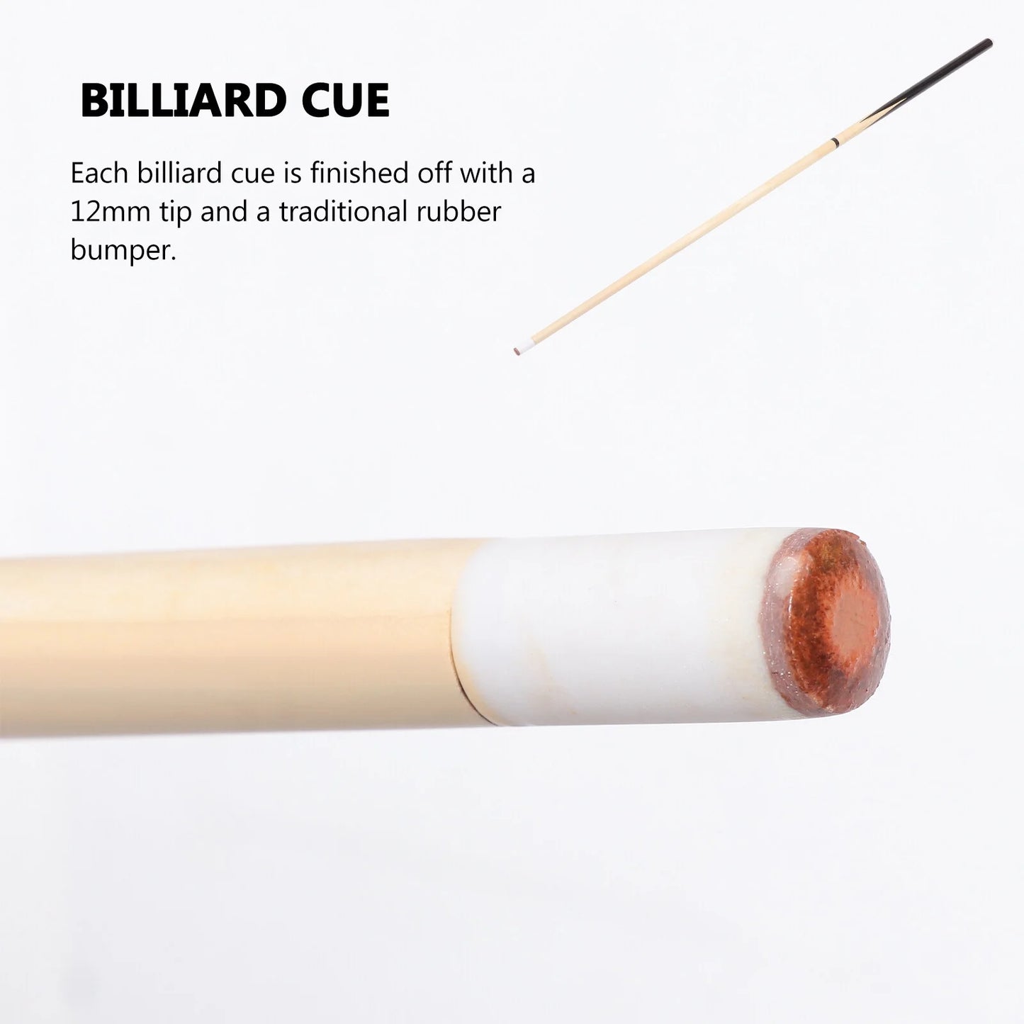 1-Piece Pool Cue Stick with 13Mm Tip 58" Professional Billiard Pool Cue Stick