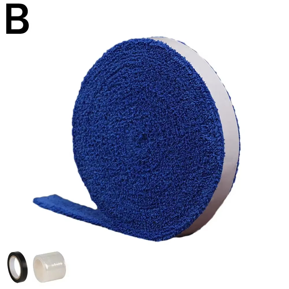 1 Reel 5M Towel Glue Grip Badminton Tennis Racket Overgrips Tape Racket Grip Grip Non-Slip Tape Band Sweat Badminton N6B9