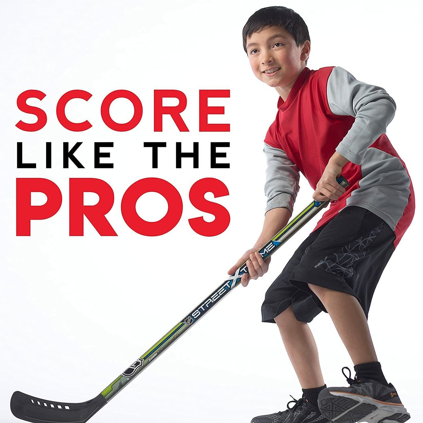 Franklin Sports Youth Street Hockey Set Includes 2 Hockey Sticks and 1 Ball