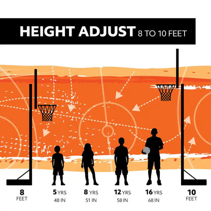 48 In. Polycarbonate Adjustable Portable Basketball Hoop
