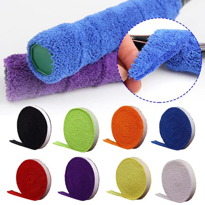 1 Reel 5M Towel Glue Grip Badminton Tennis Racket Overgrips Tape Racket Grip Grip Non-Slip Tape Band Sweat Badminton N6B9