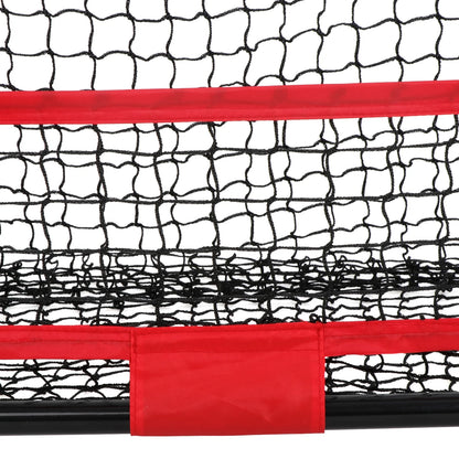5X5Ft Portable Baseball Net Softball Practice Net W/ Carry Bag Red & Black