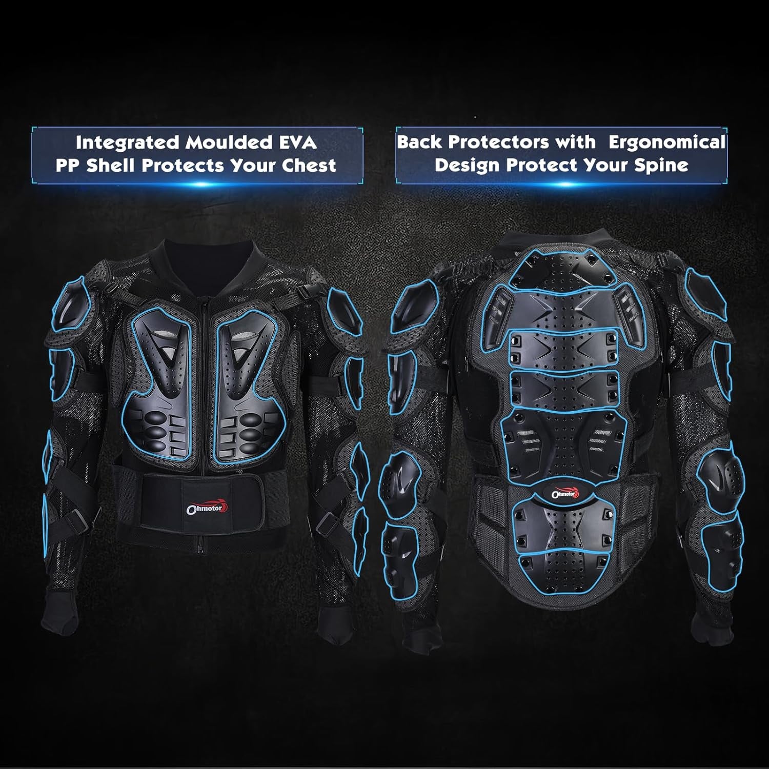Motorcycle Body Protective Jacket Armor Men, Motocross Riding Protective Gear,Atv Dirt Bike Chest Spine Protector