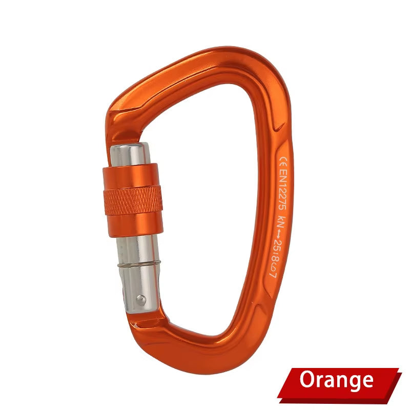 Rock Climbing Carabiner 25KN Professional Mountaineering D Shape Screw Gate Lock Buckle Carabiners Ascend Equipement
