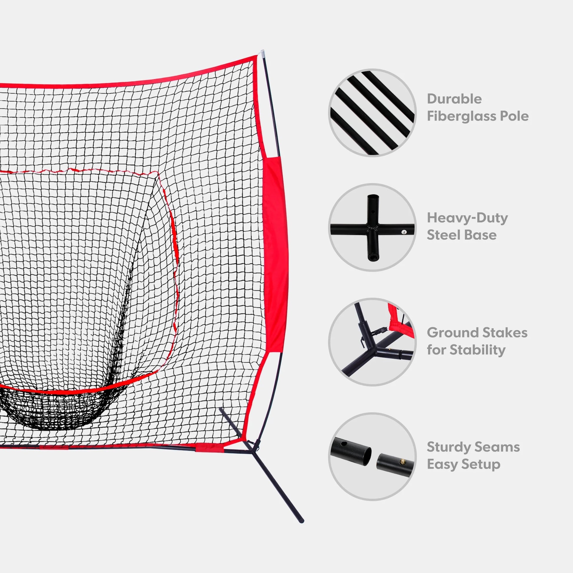 7X7Ft Portable Baseball Practice Net Softball Hitting Pitching Net W/Bag