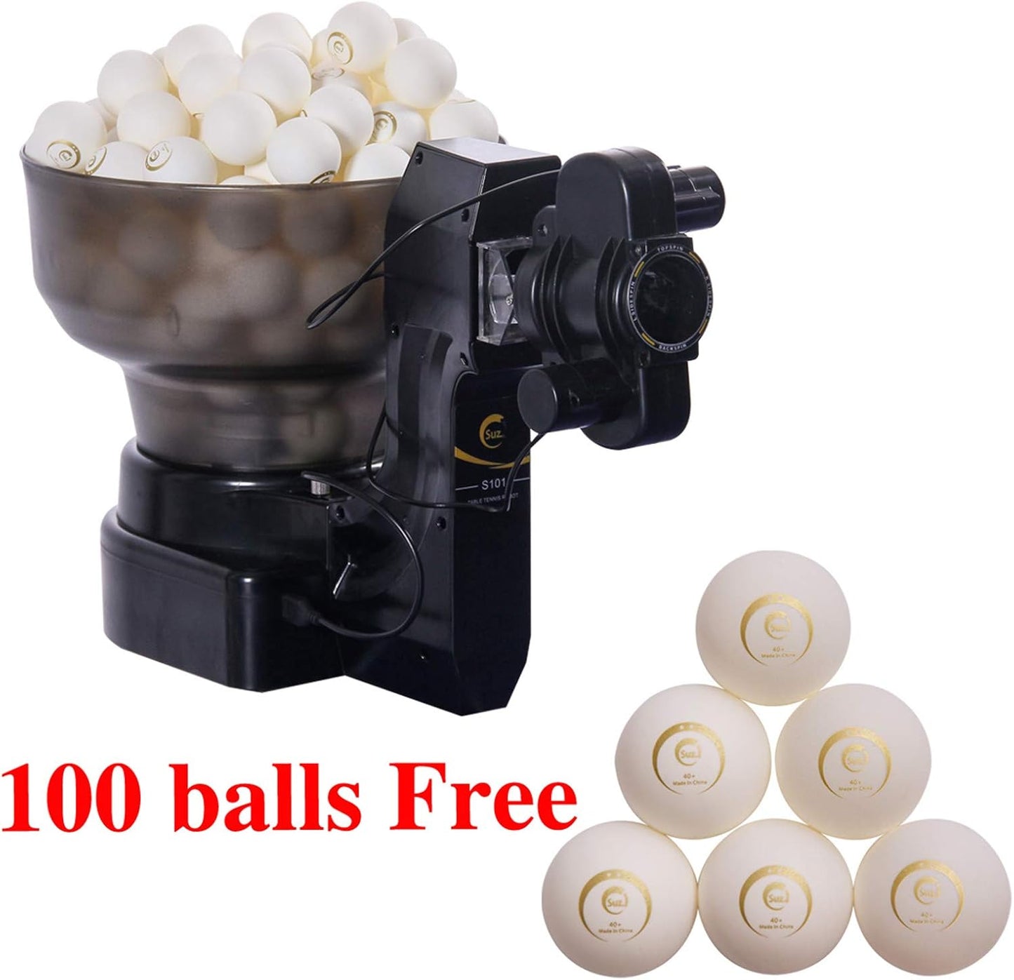 Table Tennis Robot Ping Pong Ball Machine S101 Automatic Table Tennis Machine for Training with 40Mm+ Table Tennis Balls by
