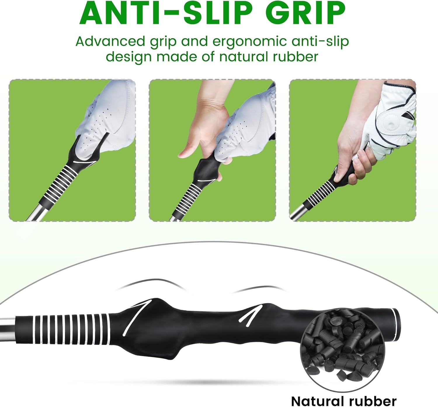 Retractable Golf Swing Training Aid,Rhythm Click Sound Warm up Golf Swing Trainer,Golf Grip Trainer Attachment -Strength & Tempo Training for Chipping Hitting,Golf Accessories for Men