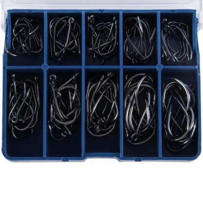 100Pcs Fishing Hooks Set Carbon Steel Single Circle Fishing Hook Fly Fishing Jip Barbed Carp Hooks Sea Tackle Accessories