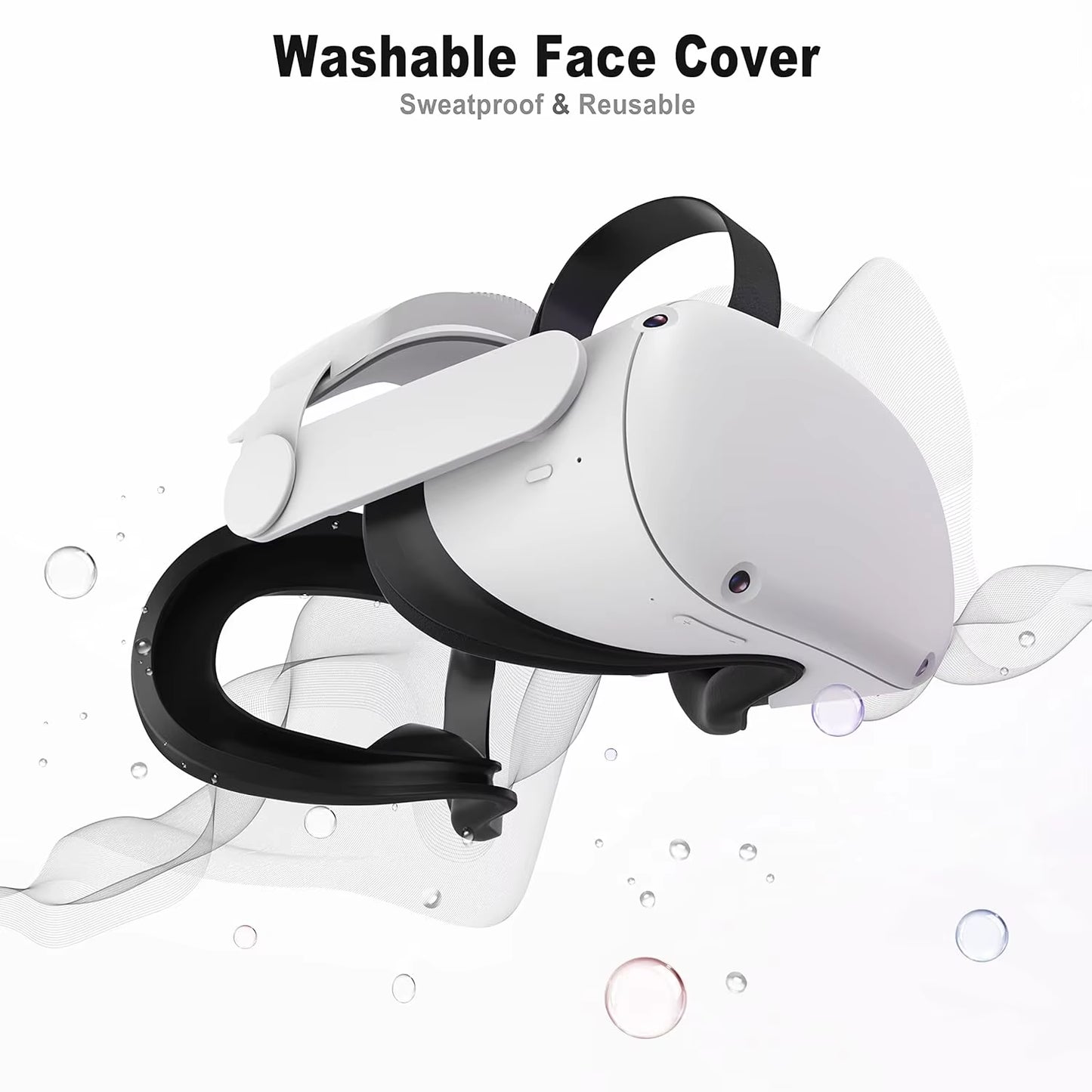 Face Pad Cover for Oculus Quest 2 with Lens Covers Protectors Washable VR Silicone Covers for Meta Quest 2 VR Accessories