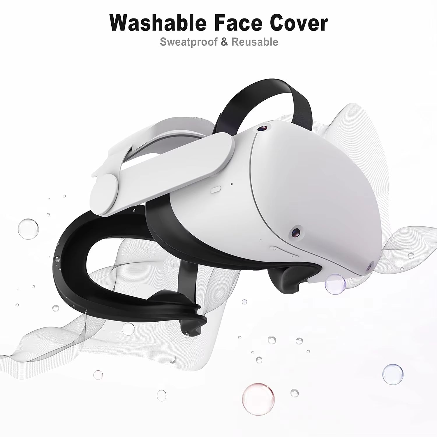 Face Pad Cover for Oculus Quest 2 with Lens Covers Protectors Washable VR Silicone Covers for Meta Quest 2 VR Accessories