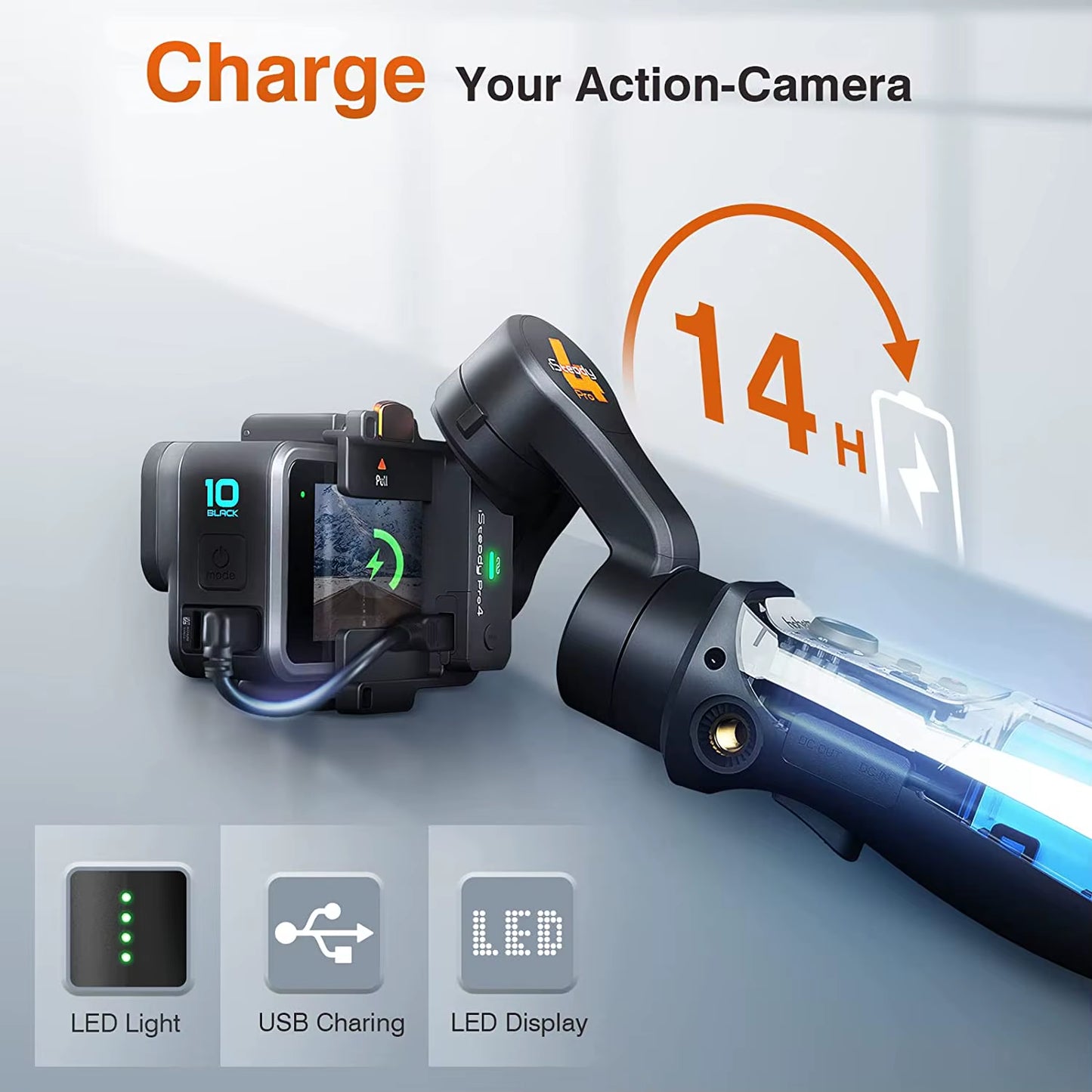 Official Isteady Pro 4 Gimbal for Gopro 12/11/10/9/8/7/6 DJI OSMO Insta360 One R Action Camera 3-Axis Handheld Stabilizer