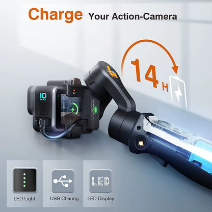 Official Isteady Pro 4 Gimbal for Gopro 12/11/10/9/8/7/6 DJI OSMO Insta360 One R Action Camera 3-Axis Handheld Stabilizer