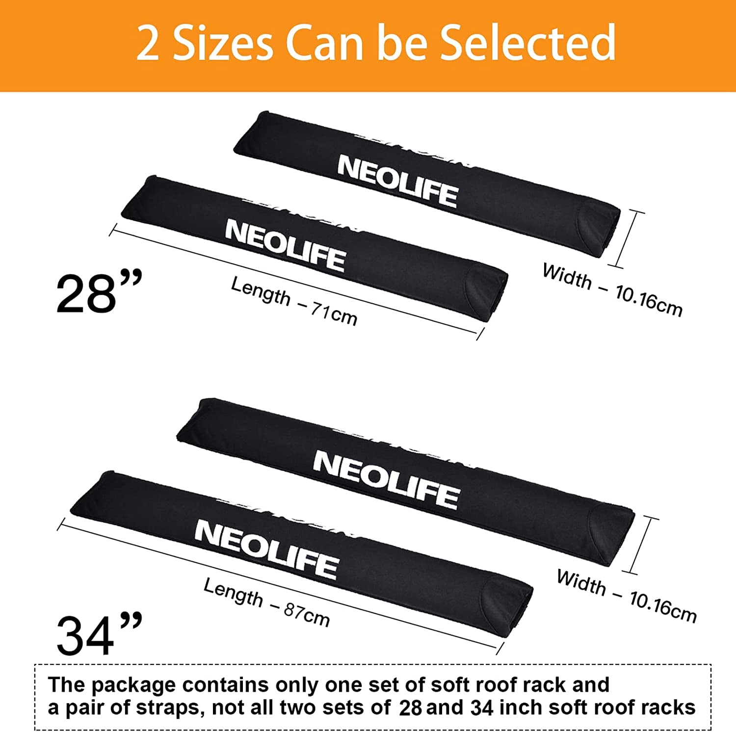 Soft Roof Rack Pads with Two 15 Ft Tie down Straps for Surfboard, SUP Paddleboar