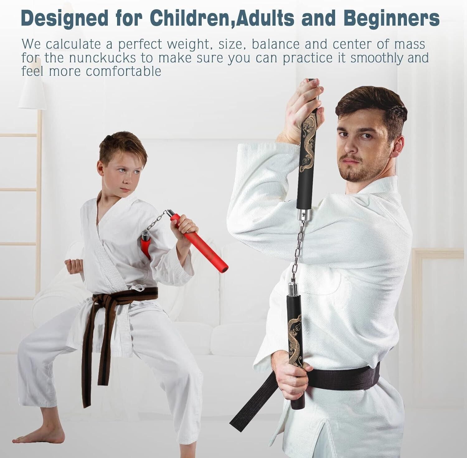 Nunchucks for Kids and Adults,Safe Training Nunchucks/Nunc