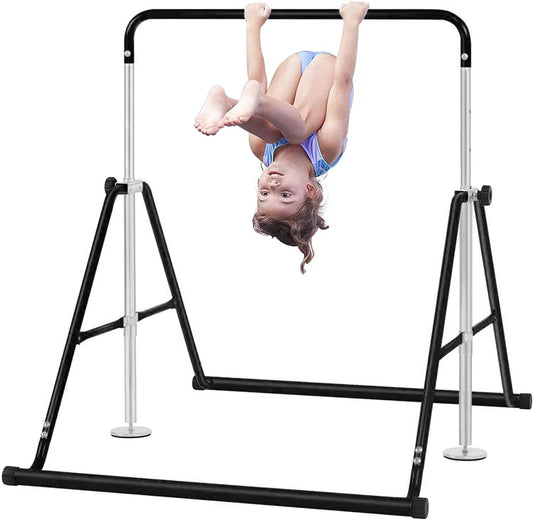 Gymnastics Bar for Kids Height Adjustable Horizontal Bar Folding Gymnastics Junior Training Bar for Home Gymnastics Equipment