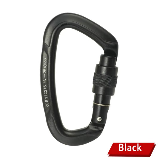 Rock Climbing Carabiner 25KN Professional Mountaineering D Shape Screw Gate Lock Buckle Carabiners Ascend Equipement