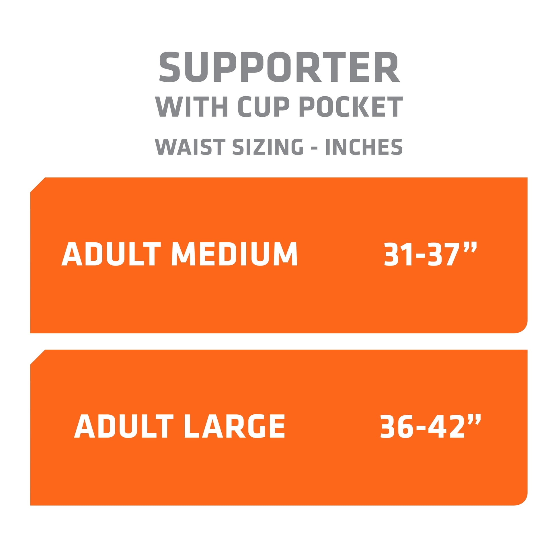 Sport Supporter with Cup Pocket, White, Size - Adult Large