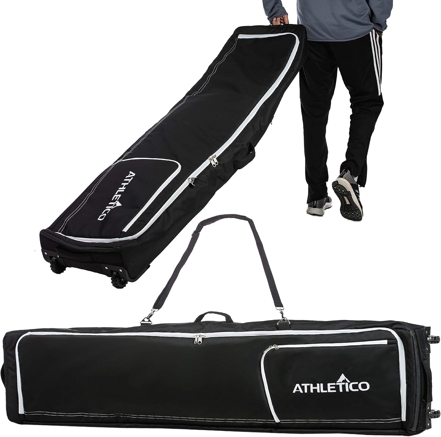 Rolling Double Ski Bag - Padded Ski Bag with Wheels for Air Travel