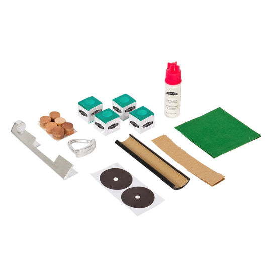Classic Sport Deluxe Billiard Pool Table & Leather Tip Pool Cue Stick Repair Kit, 0.24 LBS