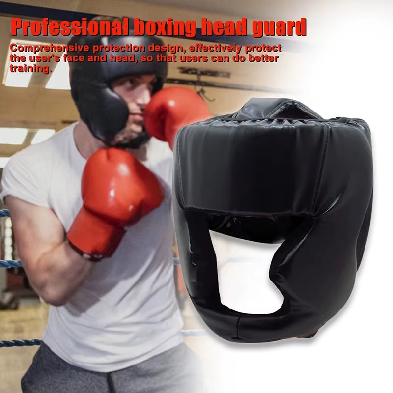 Boxing Headgear Protective Gear Head Gear for Wrestling Muay Thai Kickboxing Boxing PU Helmet for Men Women Sanda Equipment