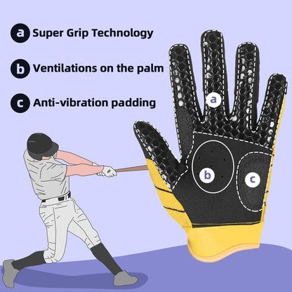 B-A-R PRO 2.0 Signature Baseball + Softball + Teeball Batting Gloves Super Grip Finger Multiple 11 Sizes + 5 Colors Available Fit Adult Youth Kids Boys Girls Mens Women