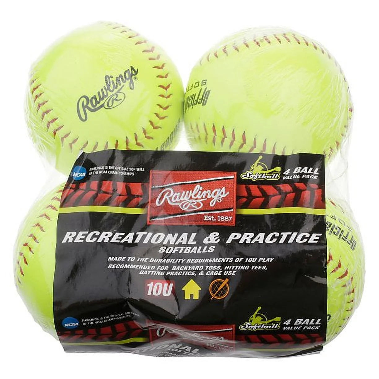 (8 Pack)  NCAA Recreational Fastpitch Softballs, 11 Inch, 4 Count