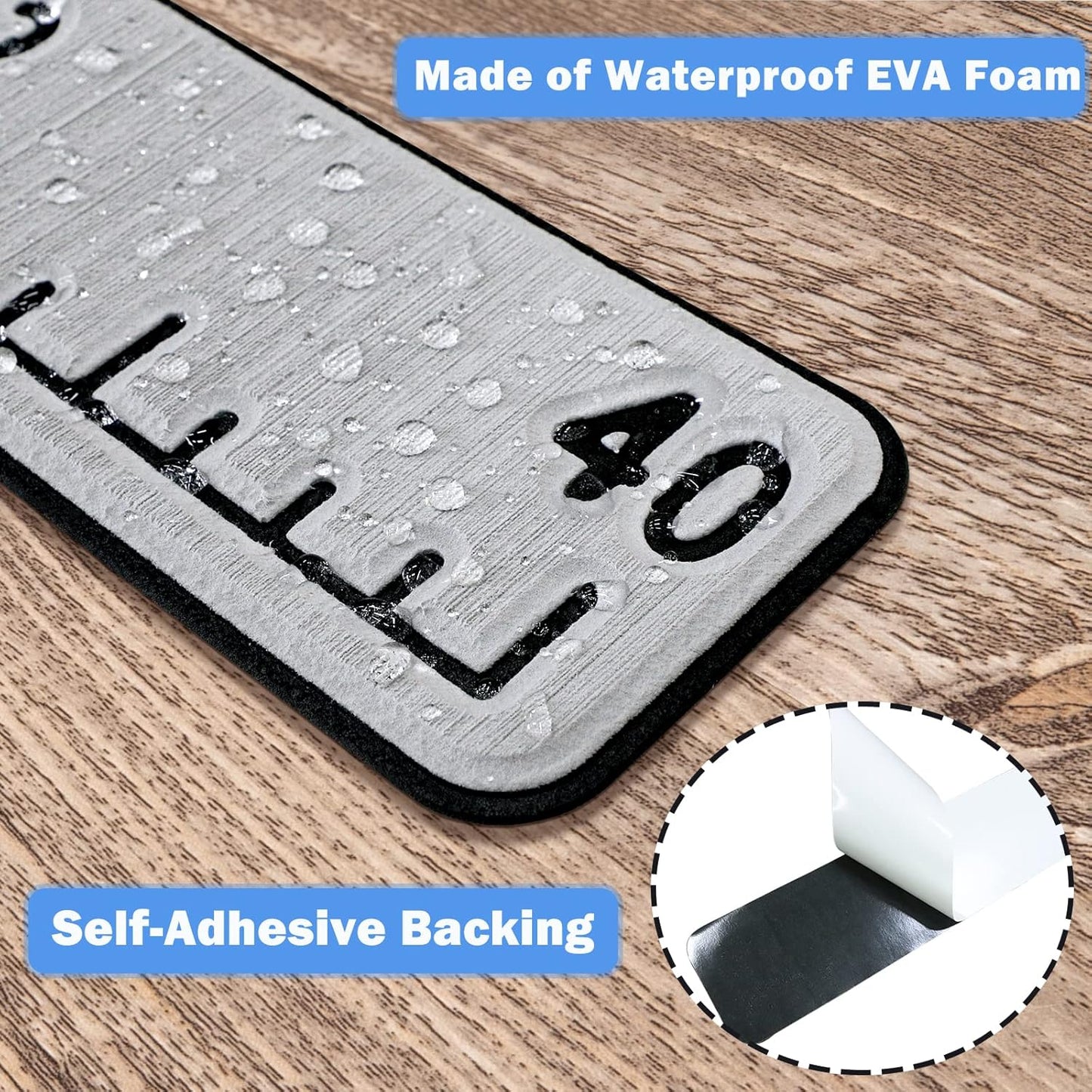 Fish Ruler for Boat 40In EVA Foam Fish Measuring Ruler with Self-Adhesive Backing for Fishing Kayaks Accessories, Fish Ruler Measurement Sticker Tool for Fish Boat (40" Fish Ruler)