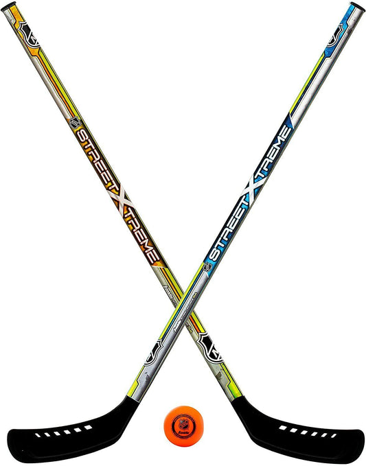 Franklin Sports Youth Street Hockey Set Includes 2 Hockey Sticks and 1 Ball