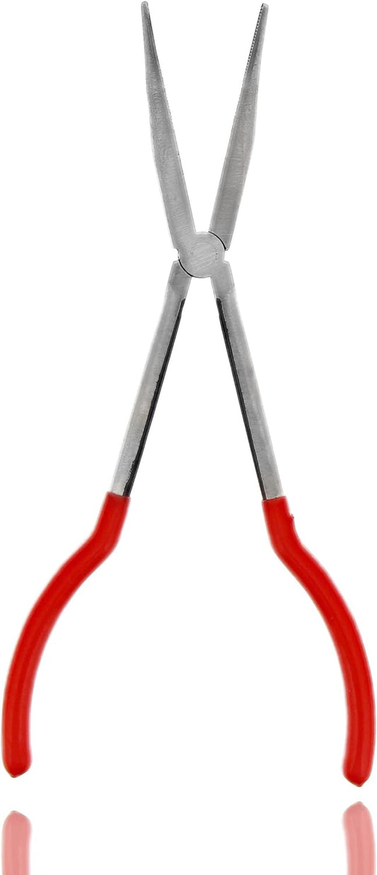 Long Reach 11In 45-Degree Bent Nose Pliers for Hard-To-Reach Narrow Spaces and Limited Clearance Areas
