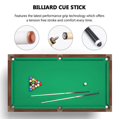 1-Piece Pool Cue Stick with 13Mm Tip 58" Professional Billiard Pool Cue Stick